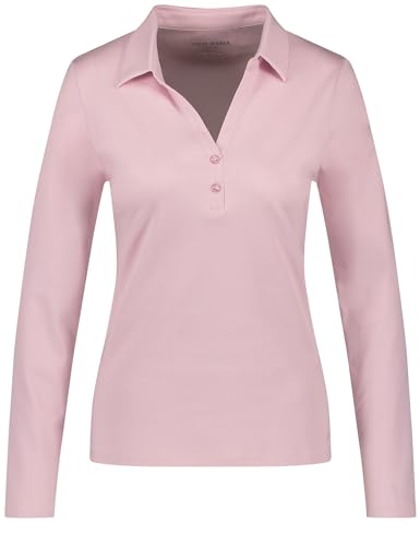 Gerry Weber Damen Langarm Poloshirt aus Baumwolle Langarm unifarben Magnolia 46 von Gerry Weber