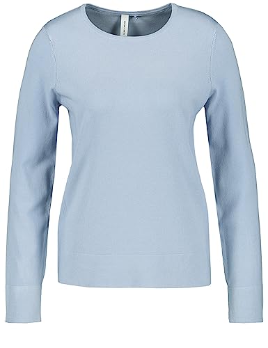 Gerry Weber Damen Langarmpullover aus Feinstrick Ärmelbündchen, Langarm unifarben Powder Blue 36 von Gerry Weber