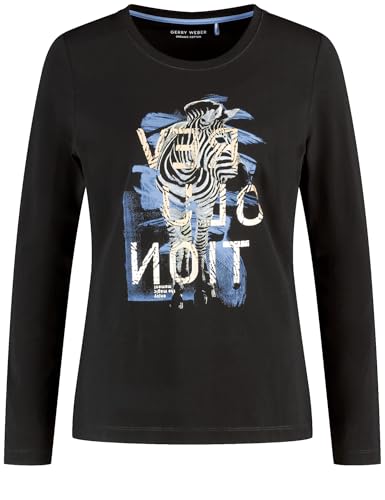 GERRY WEBER EDITION Damen 370081-44030-1199 T-Shirt, Zebraplacement on Black, 40 von Gerry Weber