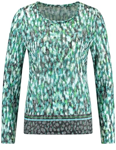 Gerry Weber Damen Langarmshirt mit Ausbrenner-Qualität Langarm Gemustert Grün/Schwarz Druck 42 von Gerry Weber