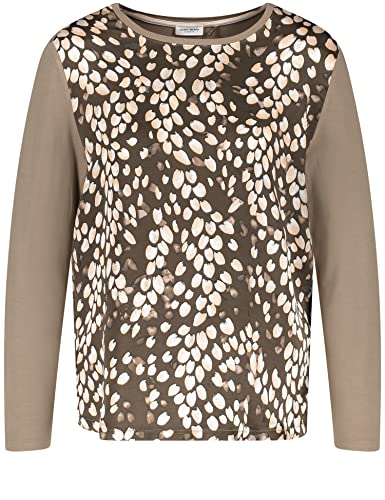 Gerry Weber Damen Langarmshirt mit Frontmuster EcoVero Langarm, überschnittene Schultern Gemustert Khaki Shell Vanilla Druck 36 Gerry Weber Damen Langarmshirt mit Frontmuster EcoVero Langarm, überschnittene Schultern Gemustert Khaki Shell Vanilla Druck 36 von Gerry Weber