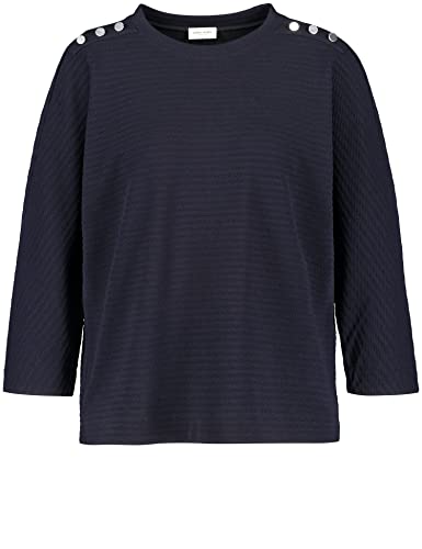 Gerry Weber Damen Langarmshirt mit Knopfzier Armschlitze, Langarm unifarben, gestreift Navy 42 Gerry Weber Damen Langarmshirt mit Knopfzier Armschlitze, Langarm unifarben, gestreift Navy 42 von Gerry Weber