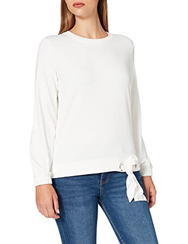 Gerry Weber Damen Langarmshirt mit Knotendetail Langarm unifarben Off-White 44 von Gerry Weber