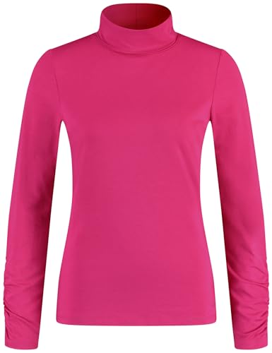 Gerry Weber Damen Langarmshirt mit Rollkragen und Raffung am Ärmel Langarm unifarben Dragon Fruit 40 von Gerry Weber