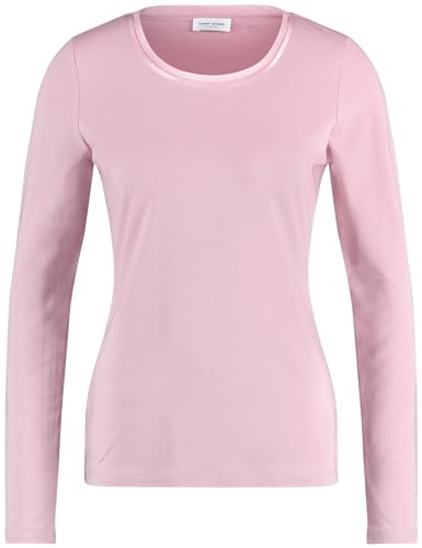 Gerry Weber Damen Langarmshirt mit satinierter Ausschnittblende Langarm unifarben Dusty Rose 46 von Gerry Weber