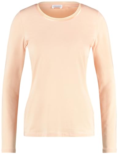 Gerry Weber Damen Langarmshirt mit satinierter Ausschnittblende Langarm unifarben Pastel Peach 40 von Gerry Weber