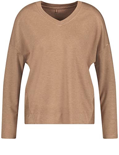 Gerry Weber Damen Leichtes Sweatshirt Langarm unifarben Camel Melange 44 von Gerry Weber