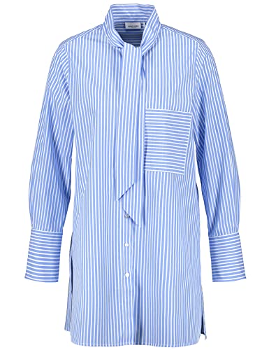 Gerry Weber Damen Longbluse mit Schleifenkragen Langarm, Manschetten gestreift Blau/Ecru/Weiss Streifen 34 von Gerry Weber