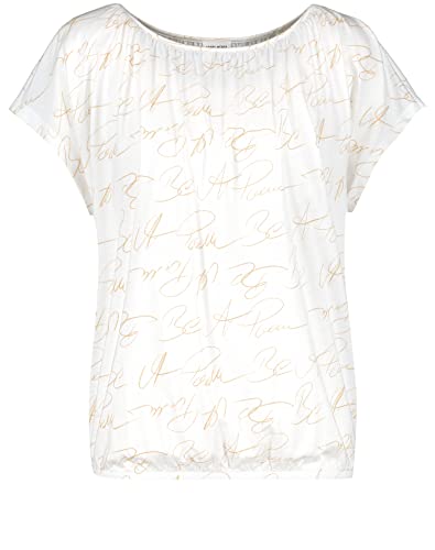 Gerry Weber, Damen T-Shirt Top Jersey Weiß Beige Bedruckt 46 von Gerry Weber