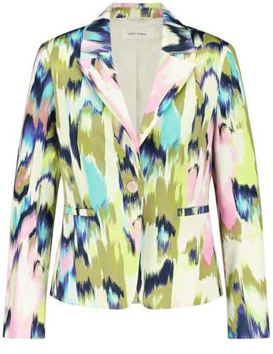 Gerry Weber Damen Modischer Blazer mit Allover-Dessin Langarm, geknöpfte Armschlitze Gemustert Sandshell/Multi Verstrichen 42 von Gerry Weber
