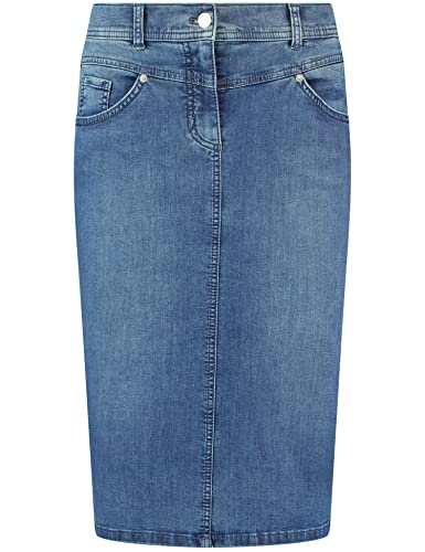 Gerry Weber Damen Modischer Jeansrock mit Washed-Out-Effekt unifarben, Washed-Out-Effekt knieumspielend Blue Denim mit use 36 von Gerry Weber