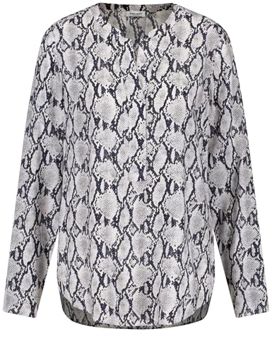 Gerry Weber Damen Nachhaltige Tunikabluse Langarm Gemustert beige/Black Snake Print 36 von Gerry Weber