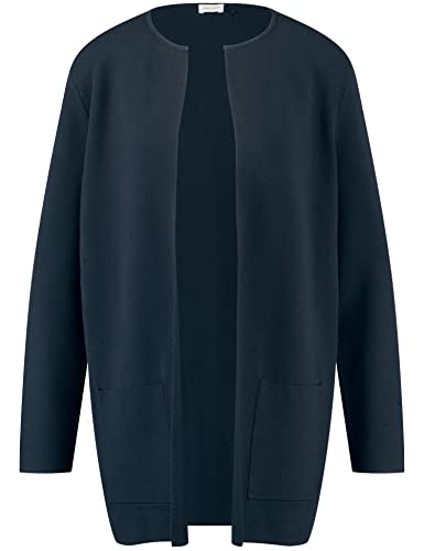 Gerry Weber Damen Offene Longjacke mit aufgesetzten Taschen Langarm unifarben navy 38 von Gerry Weber