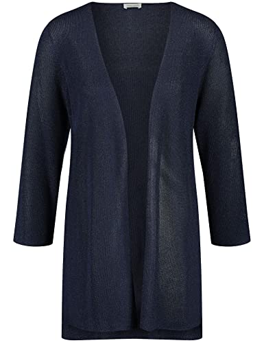 Gerry Weber Damen Offene Strickjacke in Rippstrick Langarm unifarben Blueberry 48 von Gerry Weber