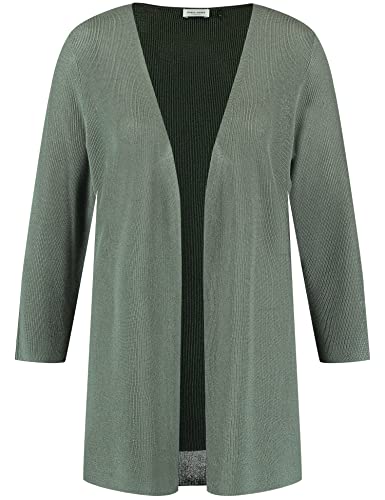 Gerry Weber Damen Offene Strickjacke in Rippstrick Langarm unifarben Olive 46 von Gerry Weber