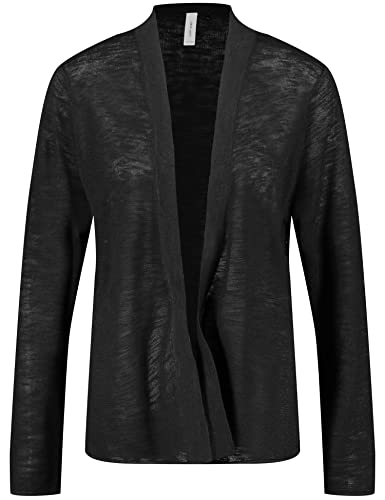 Gerry Weber Damen Offene Strickjacke mit Seitenschlitzen Langarm Melange Schwarz 38 von Gerry Weber