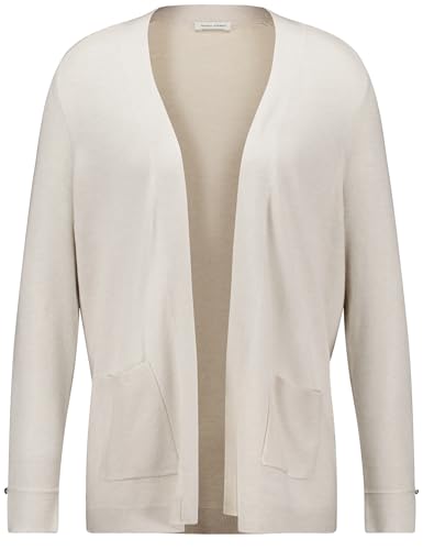 Gerry Weber Damen Offener Cardigan aus Feinstrick Raglanarm, Langarm, breite Rippenbündchen, mit Schlitz unifarben, Melange Cream Melange 40 von Gerry Weber