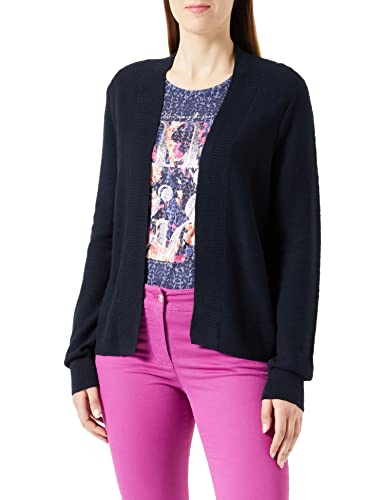 Gerry Weber Damen Offener Cardigan breite Rippenbündchen, Langarm unifarben Navy 42 von Gerry Weber