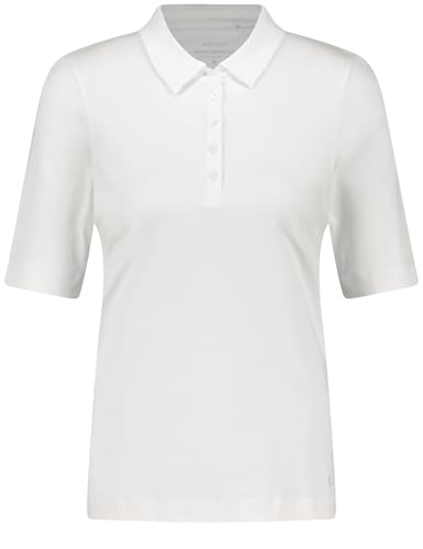 Gerry Weber Damen Poloshirt aus Reiner Baumwolle halber Arm unifarben Off-White 42 von Gerry Weber