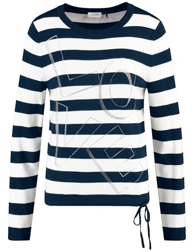Gerry Weber Damen Pullover Langarm gestreift Night Sky/Offwhite Stripes 48 von Gerry Weber