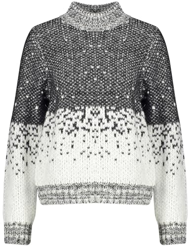 GERRY WEBER Damen 35734 Pullover, Schwarz/Ecru/Weiss Gemustert, 44 EU von Gerry Weber