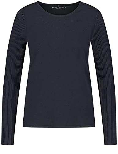 Gerry Weber Damen Pullover mit Strick-Mix Langarm unifarben Navy 40 von Gerry Weber