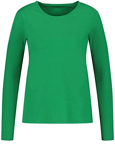 Gerry Weber Damen Pullover mit Strick-Mix Langarm unifarben Vibrant Green 38 von Gerry Weber