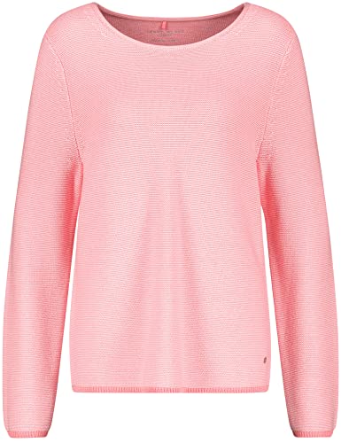 Gerry Weber Damen Pullover mit Struktur Organic Cotton Langarm Pullover Langarm Rundhals Melange Candied 46 von Gerry Weber