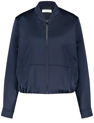 Gerry Weber Damen Satinierter Blouson Langarm, Manschetten unifarben Navy 46 von Gerry Weber