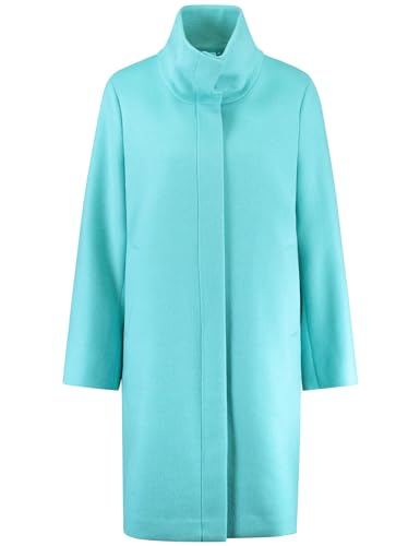 Gerry Weber Damen Schlichter Wollmantel mit 2-Wege-Reißverschluss Langarm unifarben, melange Aquamarine 40 von Gerry Weber