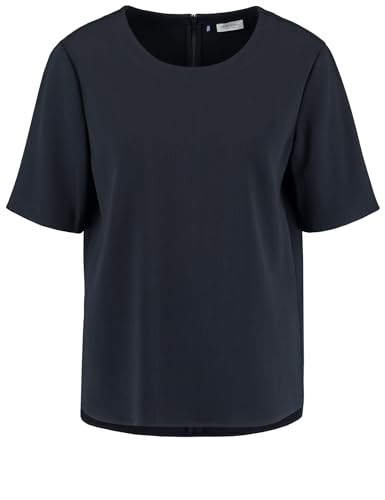 Gerry Weber Damen Schlichtes Blusenshirt mit Material-Patch Kurzarm unifarben Navy 44 von Gerry Weber