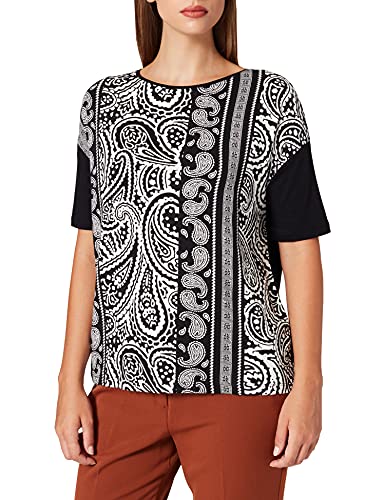 GERRY WEBER Damen 1/2 Arm T-Shirt, Schwarz/Ecru/Weiss Patch, 36 von Gerry Weber