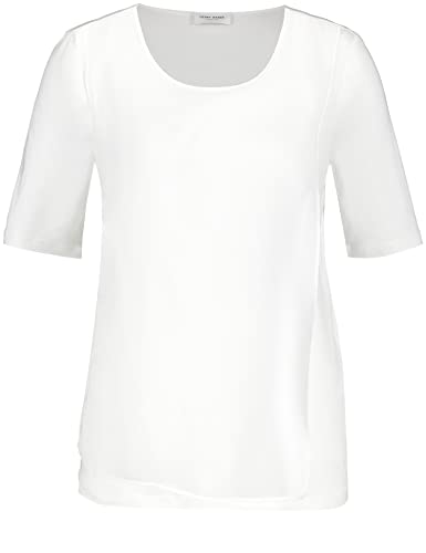 Gerry Weber Damen Shirt mit Überwurfeffekt halber Arm unifarben Off-White 38 von Gerry Weber