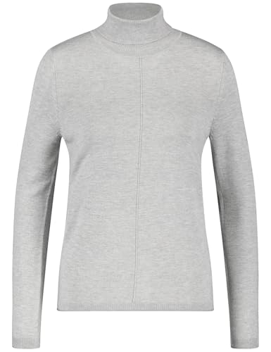 Gerry Weber Damen Softer Rollkragenpullover mit Armschlitzen Langarm, mit Schlitz unifarben Silver Grey Melange 46 von Gerry Weber