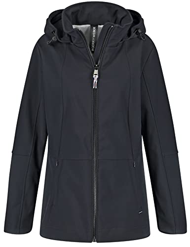 Gerry Weber Damen Softshelljacke mit Kapuze Langarm unifarben navy 40 von Gerry Weber