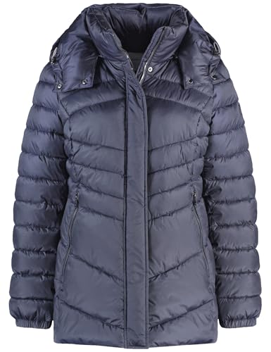 Gerry Weber Damen Steppjacke mit Abnehmbarer Kapuze elastischer Ärmelsaum, Langarm unifarben Dark Sapphire 40 von Gerry Weber