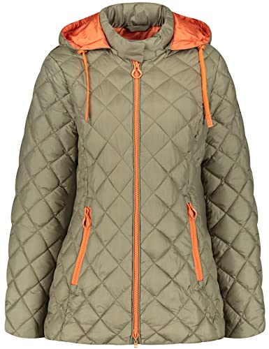 Gerry Weber Damen Steppjacke mit Farbakzenten Langarm unifarben Khaki 46 von Gerry Weber