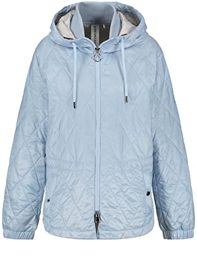 Gerry Weber Damen Steppjacke mit Kapuze Langarm, elastischer Ärmelsaum unifarben Chambray Blue 38 von Gerry Weber