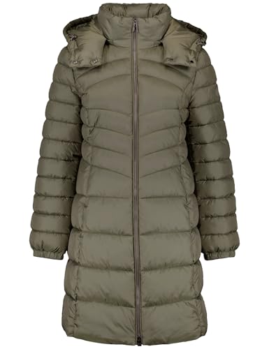 Gerry Weber Damen Steppmantel mit Abnehmbarer Kapuze elastischer Ärmelsaum, Langarm unifarben Reed 38 von Gerry Weber