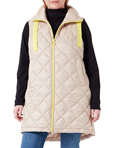 Gerry Weber Damen Steppweste mit farblichem Akzent ärmellos unifarben Sand 44 von Gerry Weber