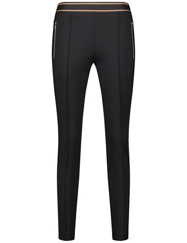 Gerry Weber Damen Stretchhose SAN꞉YA Skinny FIT mit Längsbiesen unifarben 7/8 Länge Schwarz 44 von Gerry Weber