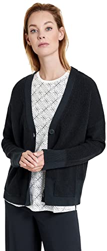 Gerry Weber Damen Strickjacke mit V-Ausschnitt GOTS Langarm, überschnittene Schultern unifarben Navy 46 von Gerry Weber