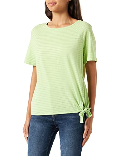 Gerry Weber Damen T-Shirt mit Knotendetail Kurzarm, Raglanarm unifarben, gestreift Light Lime 34 von Gerry Weber