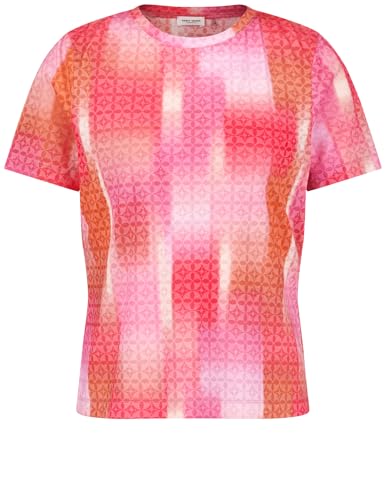 Gerry Weber Damen T-Shirt mit Minimal-Muster Kurzarm Gemustert, Farbverlauf Lila/Pink Druck 42 von Gerry Weber