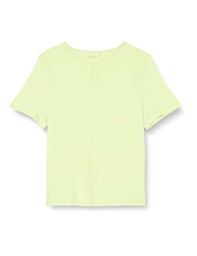 Gerry Weber Damen T-Shirt mit geknöpftem Tropfenauschnitt Kurzarm unifarben Light Lime 34 von Gerry Weber