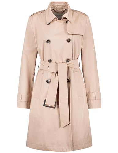 Gerry Weber Damen Trenchcoat mit Schulterkoller Armriegel, Langarm unifarben Light Camel 38 von Gerry Weber