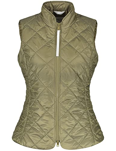 Gerry Weber Damen Weste mit Rautenstepp ärmellos unifarben Olive 46 von Gerry Weber