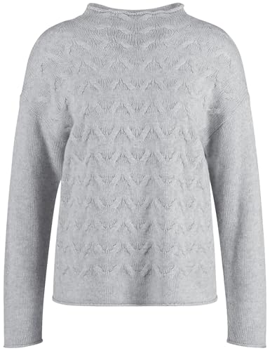 Gerry Weber Damen Wollpullover mit Kaschmiranteil Langarm, überschnittene Schultern unifarben, Melange Silver Grey Melange 42 von Gerry Weber