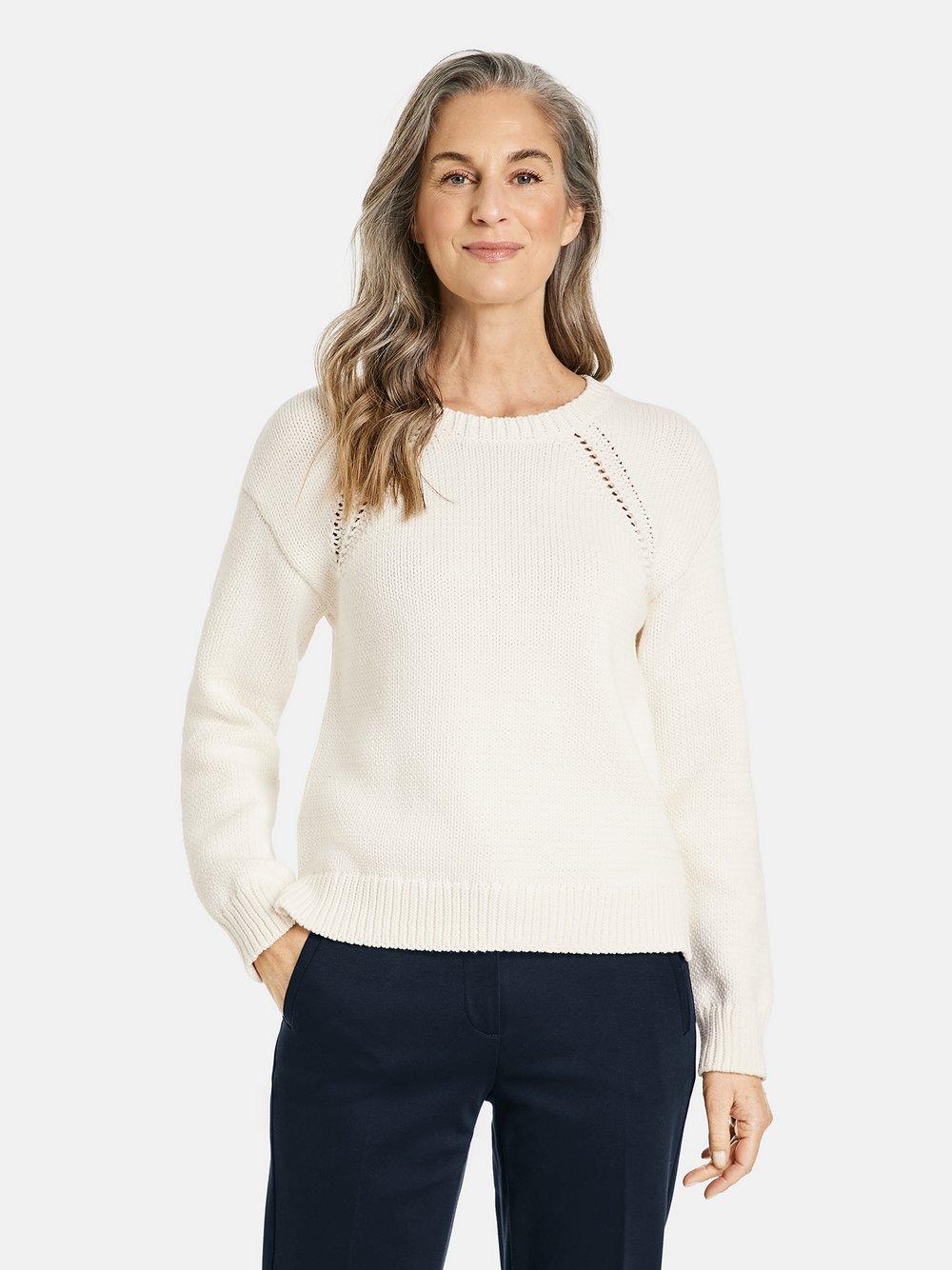 Gerry Weber Pullover Damen Baumwolle, weiß von Gerry Weber