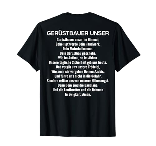 Gerüstbauer Unser Gebet Gerüstbauer T-Shirt Gerüstbauer Unser Gebet Gerüstbauer T-Shirt von Gerüstbauer Designs